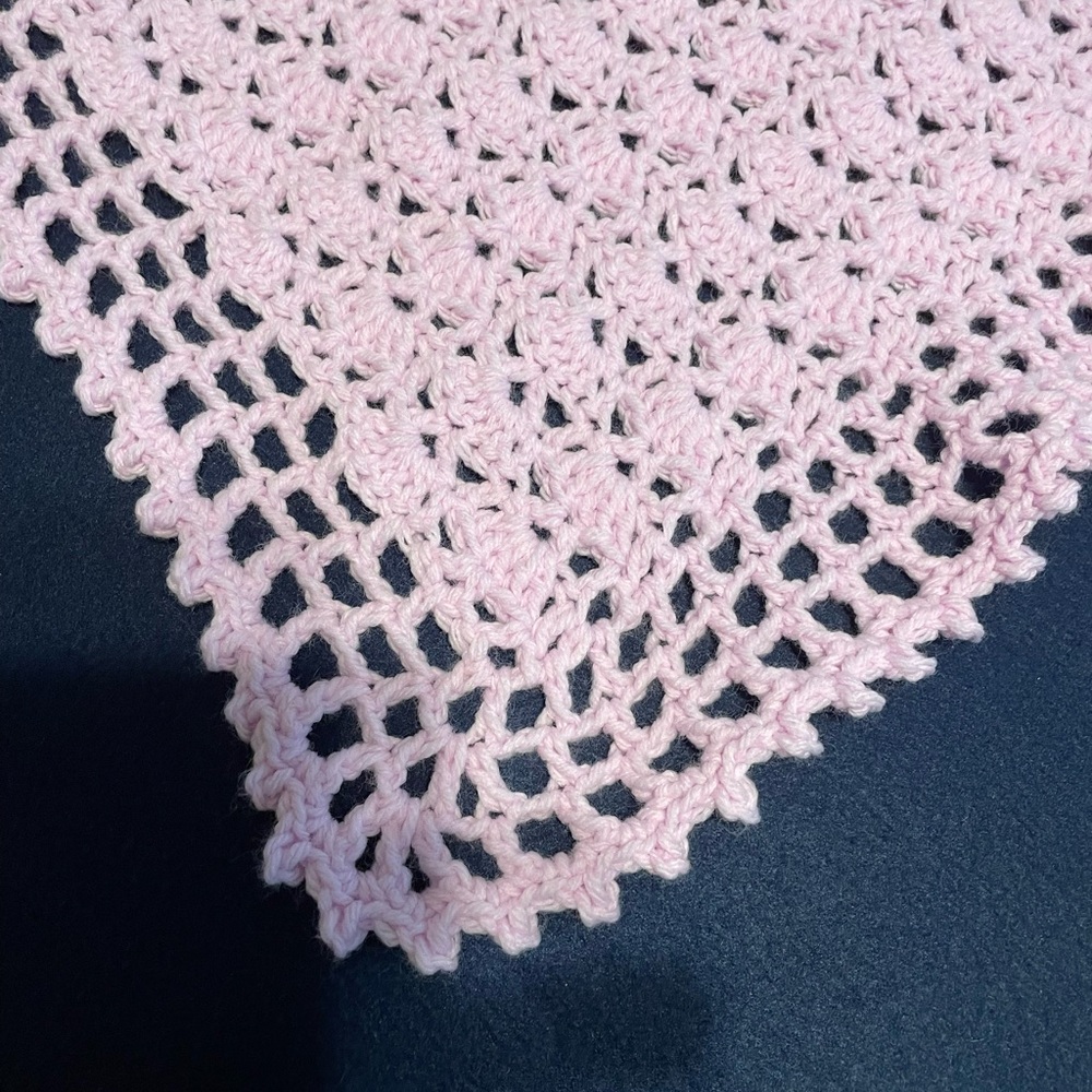 Charming Pink Crochet Baby Blanket